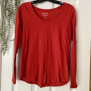 LOFT Vintage Soft Long Sleeve in Rust Orange